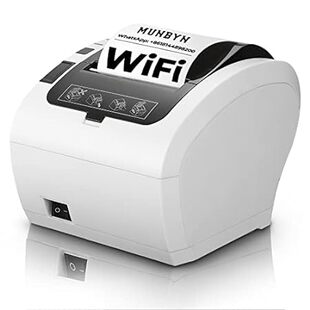 MUNBYN WiFi Thermal Receipt Printer with USB/LAN/RS232 Po