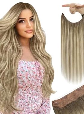 YoungSee Wire Human Hair Extensions Balayage Brown Invisi