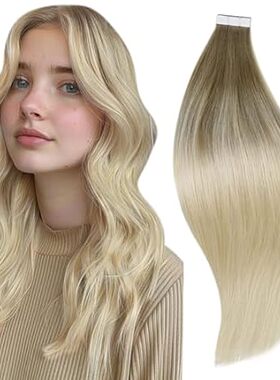 RUNATURE Ombre Human Hair Tape in Extensions Straight PU