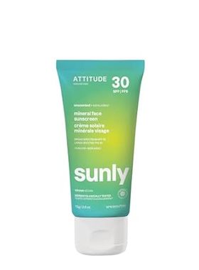 ATTITUDE Mineral Face Sunscreen with Zinc Oxide， SPF 30，
