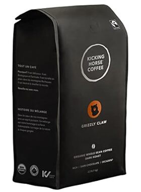 Kicking Horse Coffee， Grizzly Claw， Dark Roast， Whole Bea