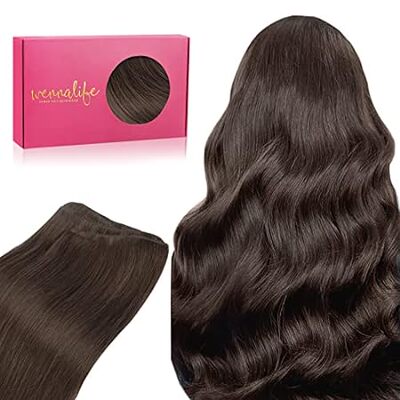 WENNALIFE Sew in Hair Extensions Real Human Hair， 16 Inch