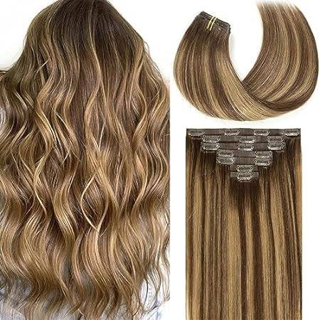 Loxxy Remy Human Hair Seamless Hair Extensions Clip in Ba