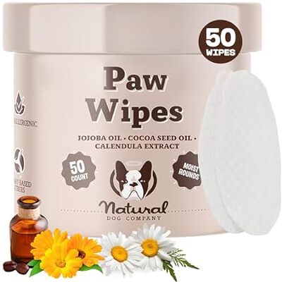 Natural Dog Paw Wipes -50 Ct- Organic， Vegan Pet Paw Wipe