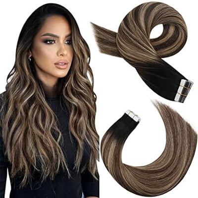 Moresoo Ombre Tape in Hair Extensions Human Hair Tape in