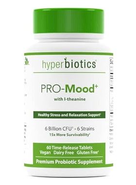 Hyperbiotics Pro Mood， Gut-Brain | Vegan Probiotics For W