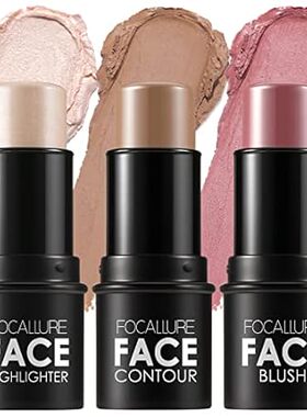 FOCALLURE 3 Pcs Cream Contour Sticks，Shades with Highligh