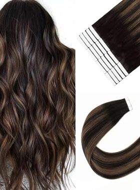 Tape In Hair Extensions Chocolate Brown Highlighted Caram