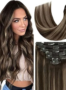 Loxxy 18 Inch 120g Hair Extensions Clip in Double Weft Br