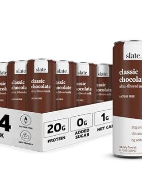 Slate Milk - High Protein Shake， Classic Chocolate， 20g P