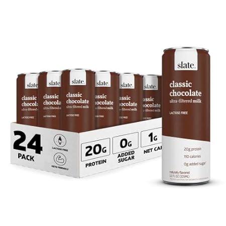 Slate Milk - High Protein Shake， Classic Chocolate， 20g P