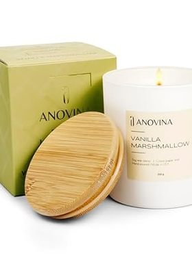 Vanilla Scented Soy Wax Blend Candle with Gift Box. Non-T