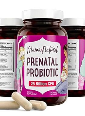 Mama Natural Prenatal Probiotics for Women (30 Vegan Prob