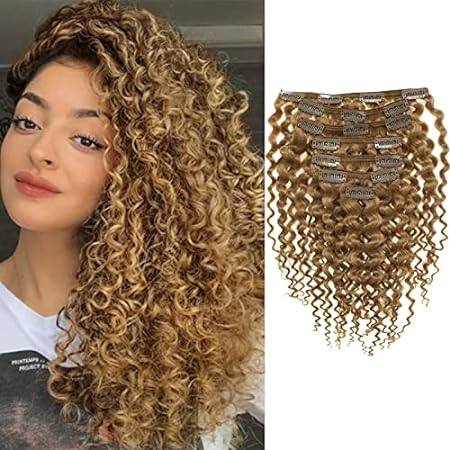 Loxxy Clip in Jerry Curly Human Hair Extensions #27 Blond