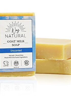 Real Goat Milk Soap Bars， Unscented - 3 Large (5oz)， Prem