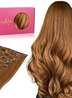 WENNALIFE Clip in Hair Extensions， 16 Inch 120g 7pcs Real