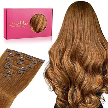 WENNALIFE Clip in Hair Extensions， 16 Inch 120g 7pcs Real