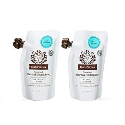 Moon Valley Foaming Hand Soap Refill Pouch， Two-Pack Mint