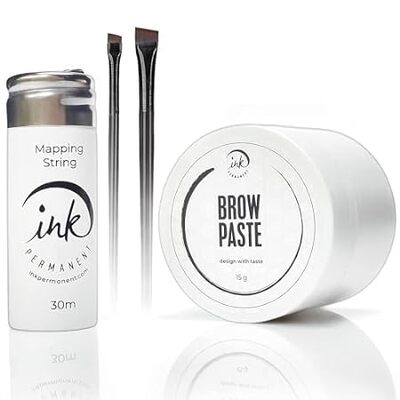 Brow Mapping Kit with White Brow Paste [Large 15g Bottle]