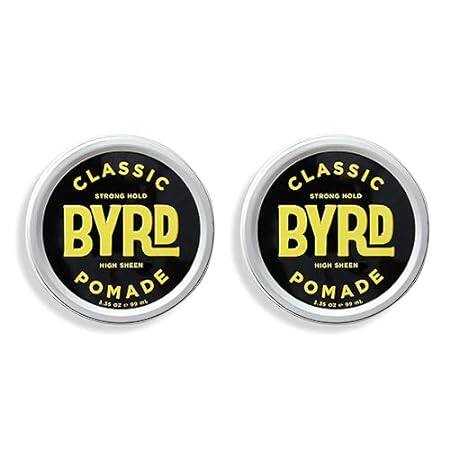 BYRD Classic Pomade 2-Pack – Strong Hold， High Shine Fini