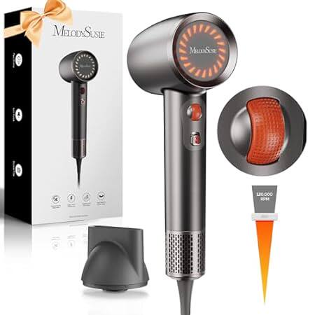 MelodySusie Hair Dryer - First Ever Stepless Speed Ionic