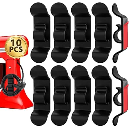 Cord Organizer for Kitchen Appliances 10Pcs Black Cord Wi
