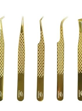 UM Supplies Eyelash Extension Tweezers pack of 5 | Profes