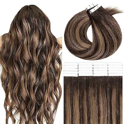 Lacer Ombre Tape in Hair Extensions Human Hair Chestnut B