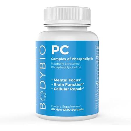 BodyBio Phosphatidylcholine 60 Softgels - Nootropic Boost