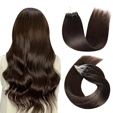 SUYYA Micro Loop Human Hair Extensions Darkest Brown Micr