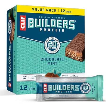 CLIF Bar Builders - Chocolate Mint Flavor - Protein Bars