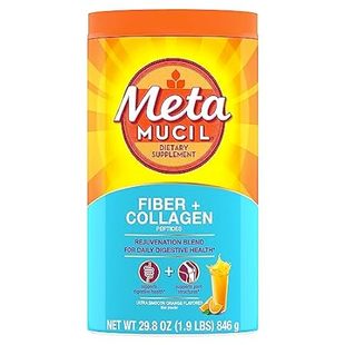 Metamucil Daily Fiber + Collagen， Psyllium Husk Powder， P