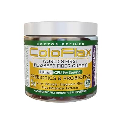 ColoFlax Flaxseed Chewable Gummy Supplement， Flaxseed Ext