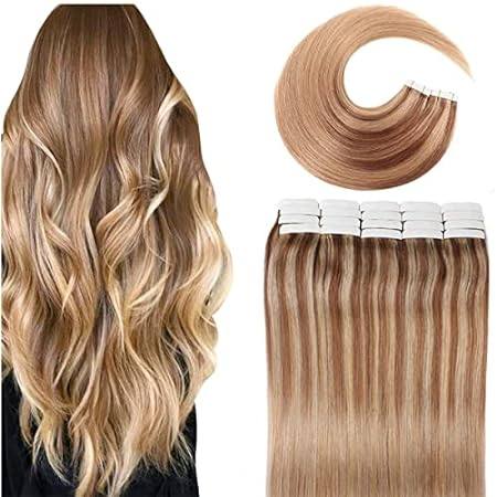 VINBAO Remy Hair Extensions Tape in Human Hair Chocolate