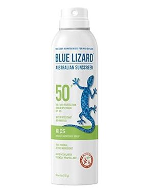 BLUE LIZARD Mineral Sunscreen Kids SPF 50+ Spray， 5 Fl Oz