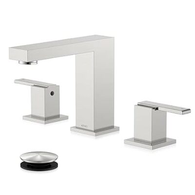 KENES Brushed Nickel Widespread Bathroom Faucet 2 Handle
