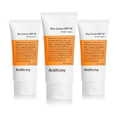 Anthony Day Cream SPF 30， 3 Fl Oz， Contains Squalane， Gly