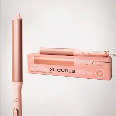 INH Hair Extra Long Oval Barrel Curling Iron with Tourmal