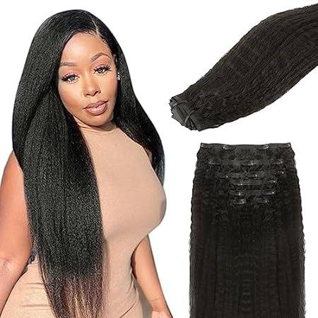 Hair Extensions Clip in Hair Extensions 100% Real Human H