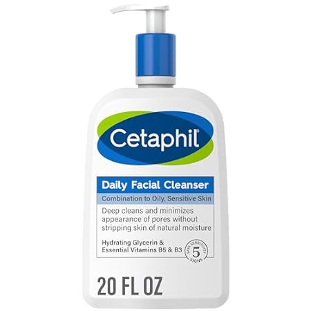 Cetaphil Face Wash， Daily Facial Cleanser for Sensitive，
