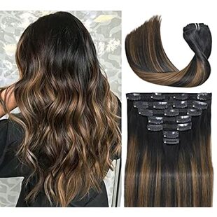 Clip in Hair Extensions Real Human Hair， 12 Inch 100g Nat