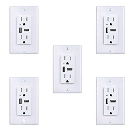 Sunlite 41677 USB Charger and Duplex Receptacle， USB-A Po