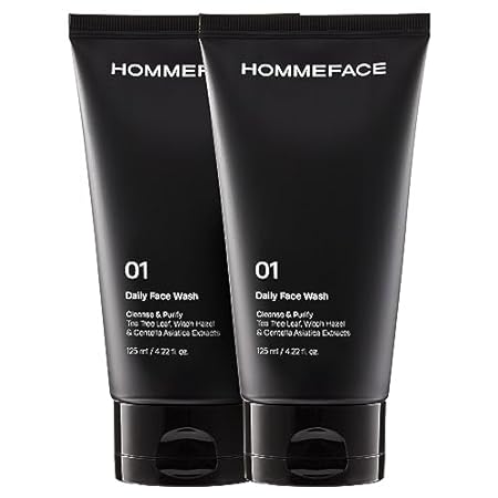 2-Pack Daily Face Wash for Men， Gentle Facial Cleanser fo