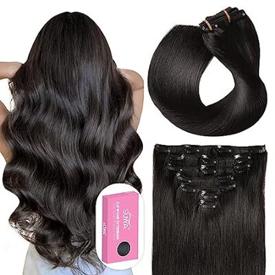 SUYYA 16 Inch 120g 7pcs Clip in Hair Extensions， Straight