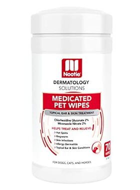 Nootie Medicated Dog Wipes， 2% Chlorhexidine and 2% Micon