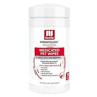 Nootie Medicated Dog Wipes， 2% Chlorhexidine and 2% Micon