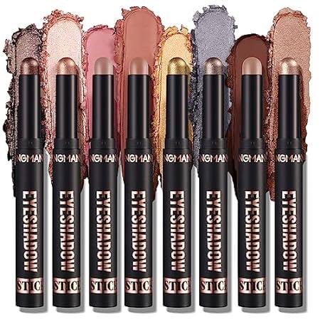 LANGMANNI Eyeshadow Stick，8 PCS Soft Smooth Cream Eyeshad