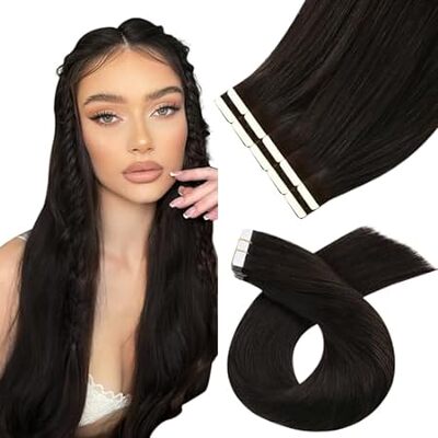 Moresoo Brown Hair Tape in Extensions Real Human Hair Tap