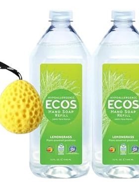 ECOS Hypoallergenic Hand Soap， 32 fl oz - Lemongrass Hand