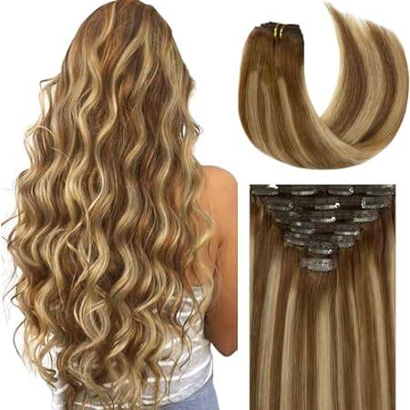 Lacer Hair Extensions Clip in Human Hair Ombre Chocolate